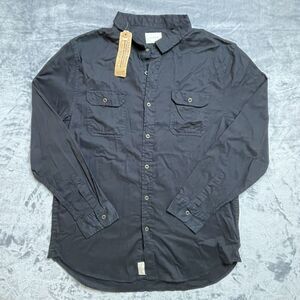 JACHS Shirt Mens Extra Large‎ Black Soft Casual 100% Cotton Twill Vintage Style
